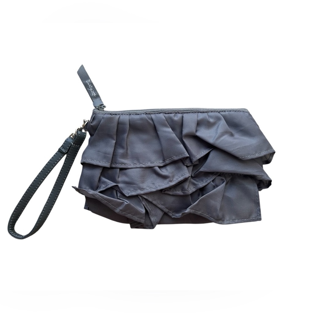 Thirty-One NEW Grey Ruffle Wristlet